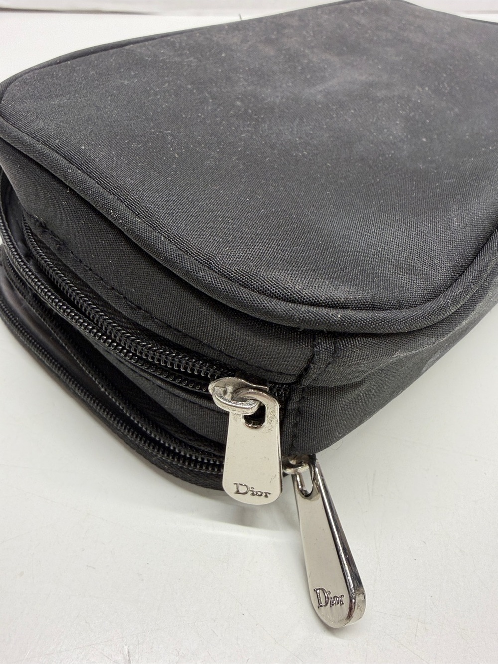 Dior Backstage Makeup Beauty Bag Travel Cosmetic Brushes Zip Around Black Silver View 5
